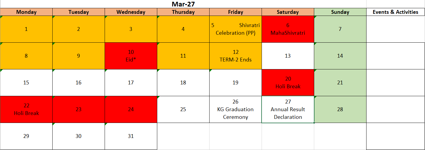March 2026 Calendar